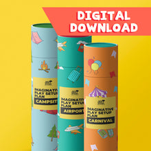 Load image into Gallery viewer, Imaginative Play Setup Plan: Carnival, Airport, Campsite