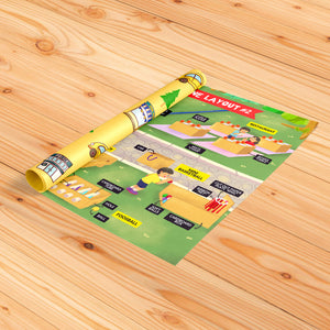 Imaginative Play Setup Plan: Mini Town #1, Mini Town #2, Obstacle Race #2