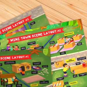 Imaginative Play Setup Plan: Mini Town #1, Mini Town #2, Obstacle Race #2